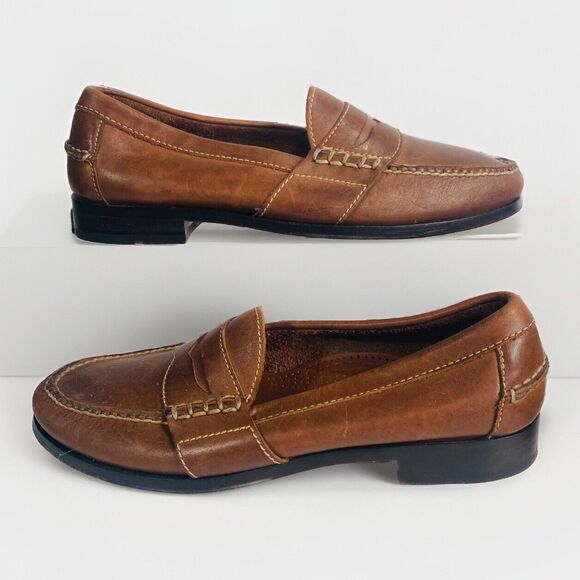 Mens 8 D Cole Haan Douglas Brown Leather Penny Loafer Slip On Shoes Casual 01462 - Picture 1 of 8